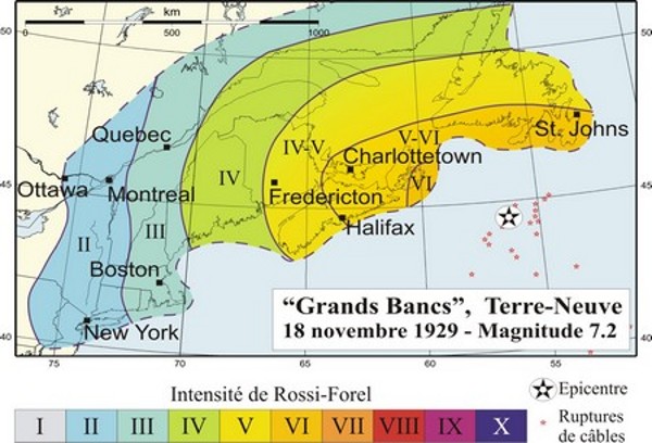 Carte isoséismale 1929