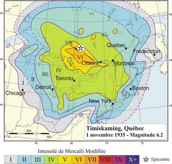 Carte des isoséistes