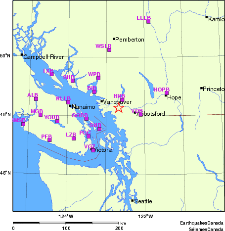 Map of Regional Seismographs