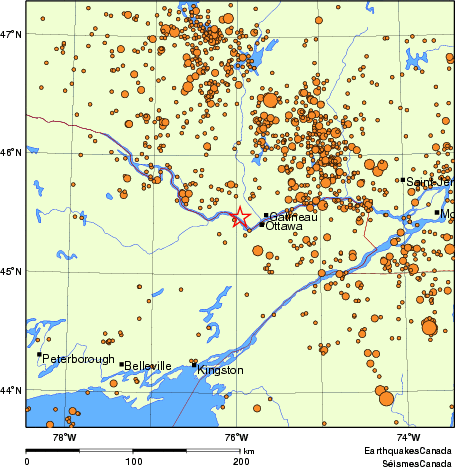 Map of earthquakes magnitude 2.0 and larger, 2000 - present