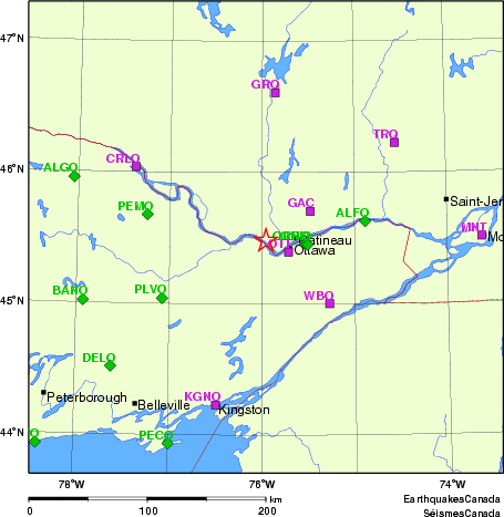 Map of Regional Seismographs