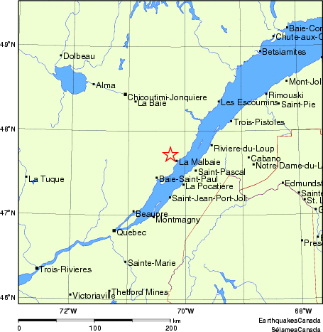 carte des endroits près de l'épicentre