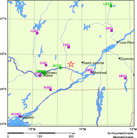 carte des localisations des stations sismologiques locales