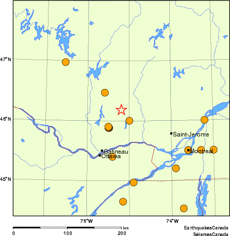 carte des séismes historiques de magnitude 5,0 et plus.  Détails dans le tableau de données ci-dessous