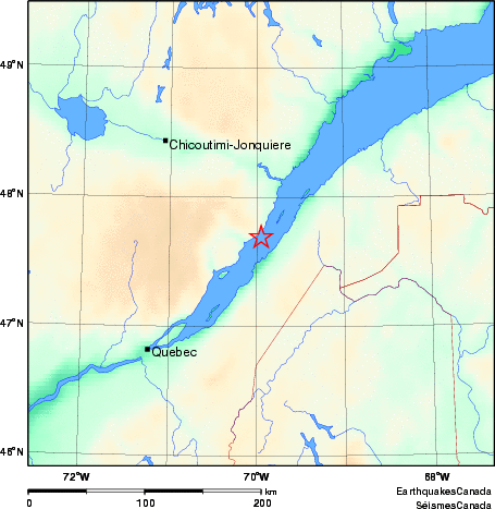 carte des environs du séisme