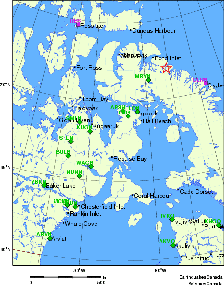 Map of Regional Seismographs