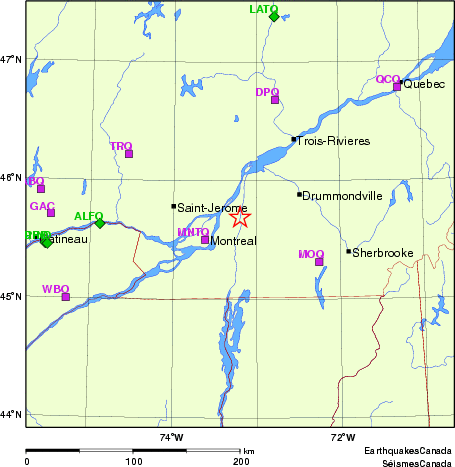 Map of Regional Seismographs