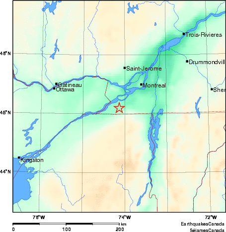 carte des environs du séisme