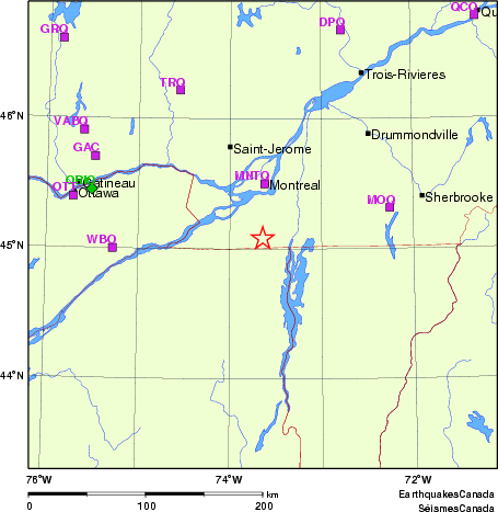 Map of Regional Seismographs