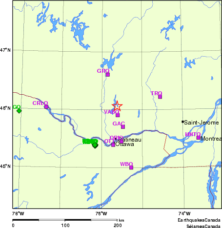 carte des localisations des stations sismologiques locales