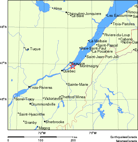 Map of Earthquake Localities