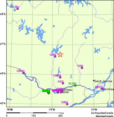 Map of Regional Seismographs