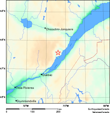carte des environs du séisme