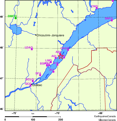 carte des localisations des stations sismologiques locales