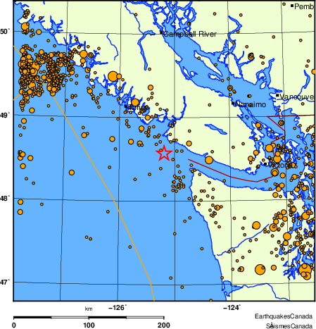 Map of earthquakes magnitude 2.0 and larger, 2000 - present