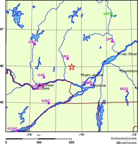 Map of Regional Seismographs