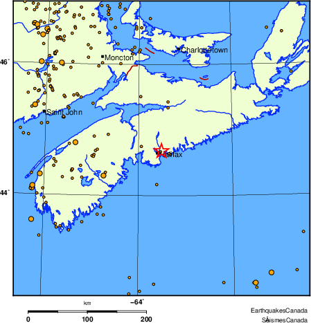 Map of earthquakes magnitude 2.0 and larger, 2000 - present