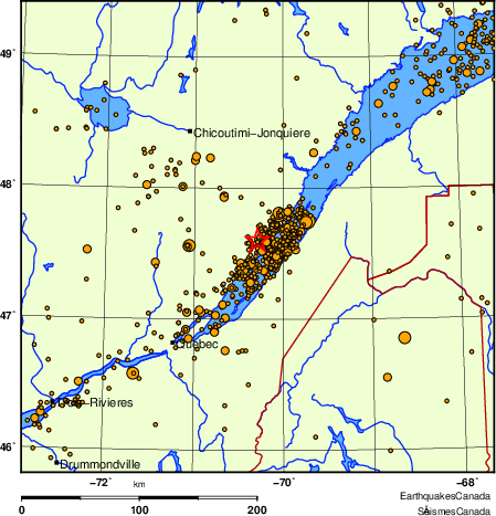 Map of earthquakes magnitude 2.0 and larger, 2000 - present