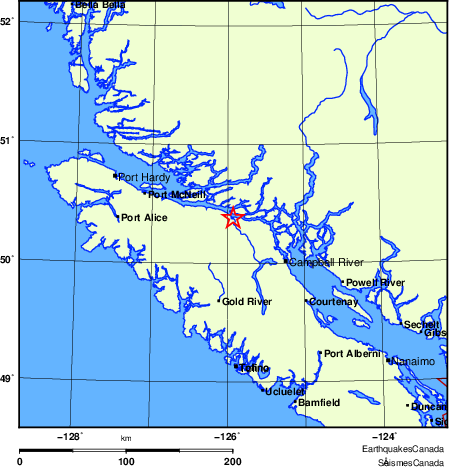 Map of Earthquake Localities