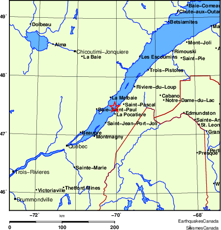 Map of Earthquake Localities