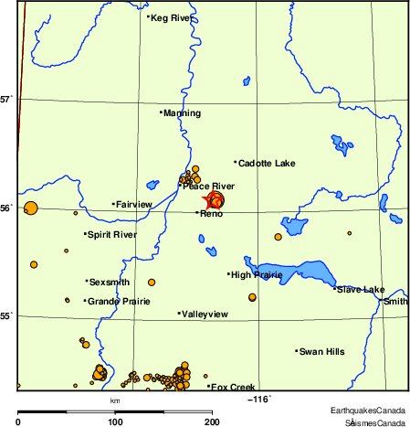 Map of earthquakes magnitude 2.0 and larger, 2000 - present
