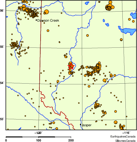 Map of earthquakes magnitude 2.0 and larger, 2000 - present