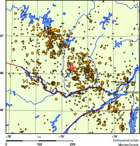 Map of earthquakes magnitude 2.0 and larger, 2000 - present