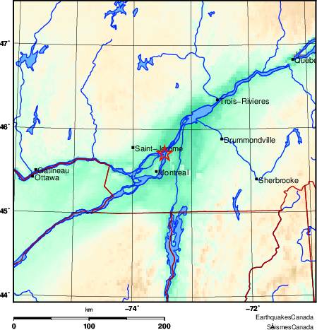 carte des environs du séisme