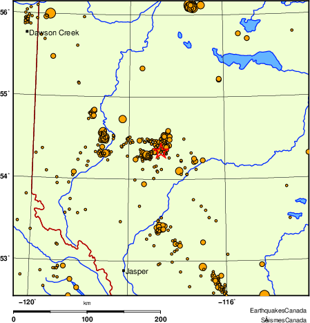 Map of earthquakes magnitude 2.0 and larger, 2000 - present