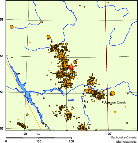 Map of earthquakes magnitude 2.0 and larger, 2000 - present