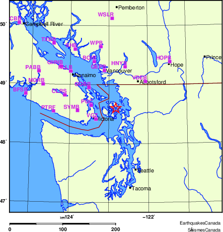 Map of Regional Seismographs