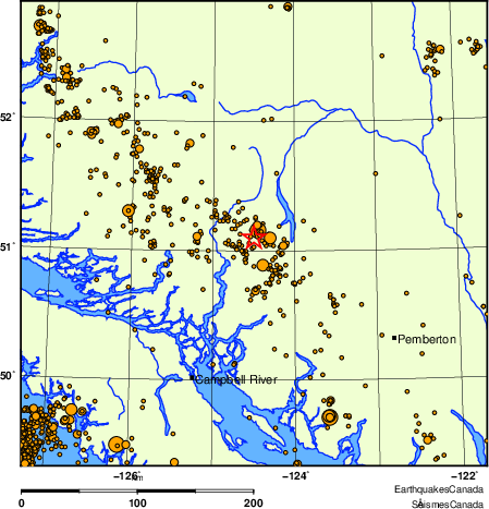 Map of earthquakes magnitude 2.0 and larger, 2000 - present