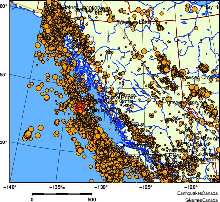 Map of earthquakes magnitude 2.0 and larger, 2000 - present
