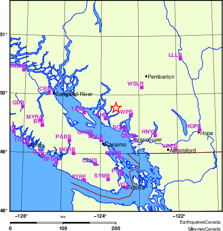 Map of Regional Seismographs