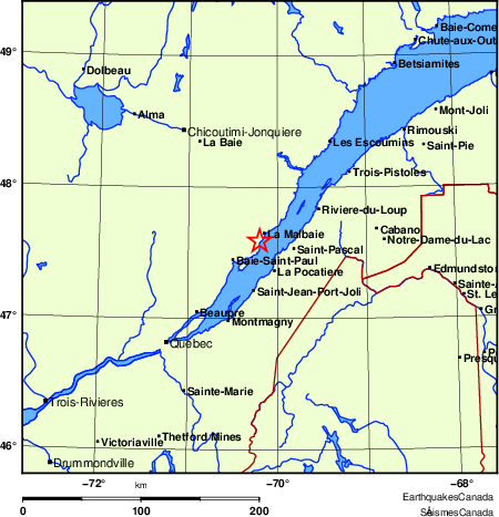 Map of Earthquake Localities