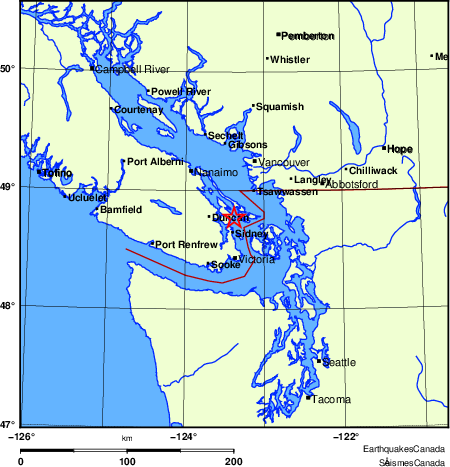 Map of Earthquake Localities