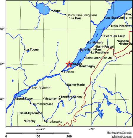 Map of Earthquake Localities