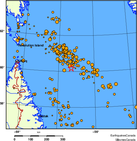 carte des des s&eacute;ismes de magnitude 2,0 et plus depuis 2000