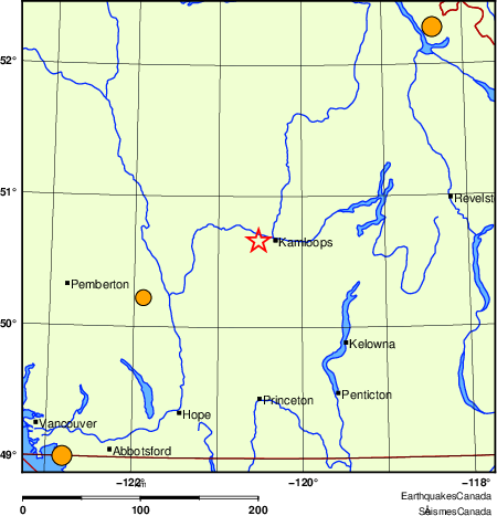 carte des s&eacute;ismes historiques de magnitude 5,0 et plus.  Détails dans le tableau de données ci-dessous