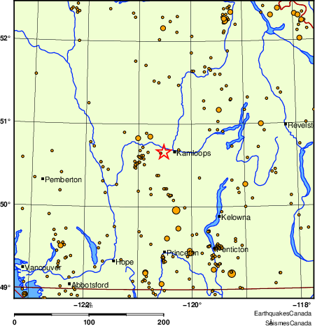 carte des des s&eacute;ismes de magnitude 2,0 et plus depuis 2000
