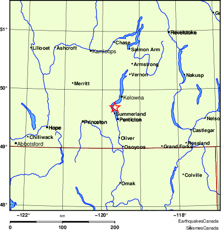 carte des endroits pr&egrave;s de l'&eacute;picentre