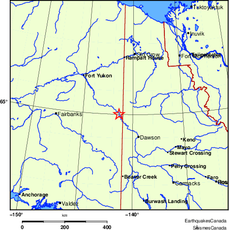 carte des endroits pr&egrave;s de l'&eacute;picentre