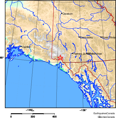 carte des environs du s&eacute;isme