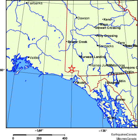 carte des endroits pr&egrave;s de l'&eacute;picentre