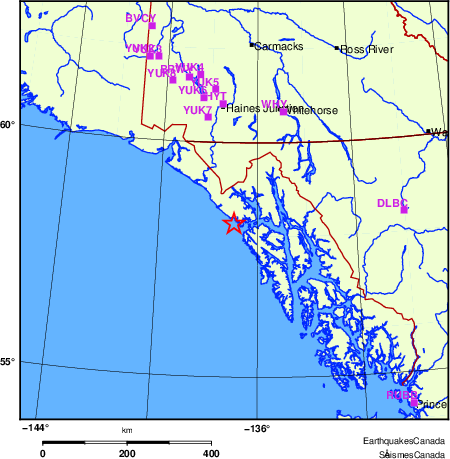 carte des localisations des stations sismologiques locales