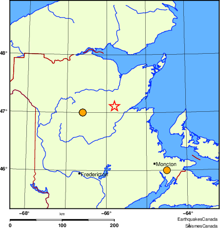 Map of historical earthquakes magnitude 5.0 and larger. Details in the data table below