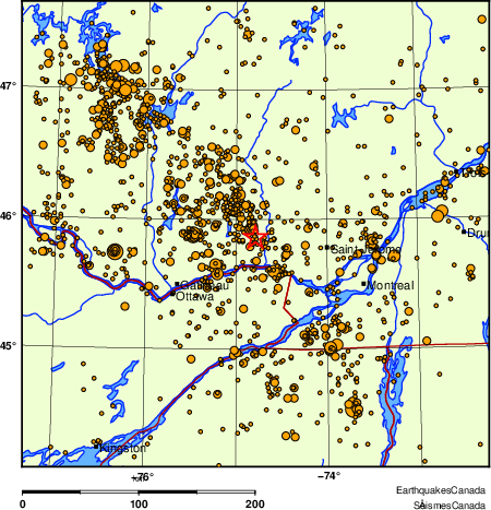 Map of earthquakes magnitude 2.0 and larger, 2000 - present