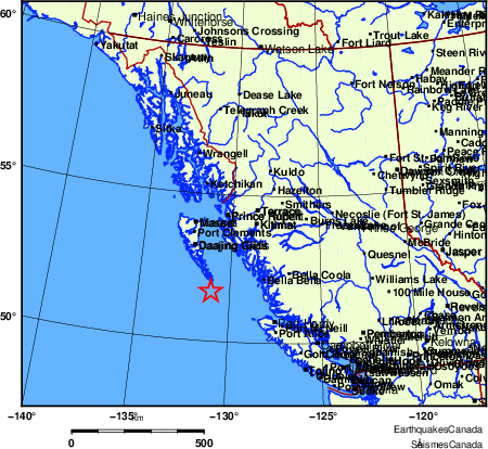 Map of Earthquake Localities