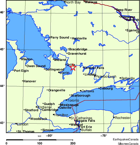 Map of Earthquake Localities