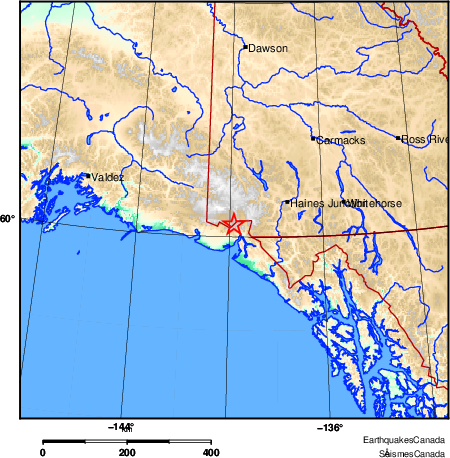 carte des environs du séisme